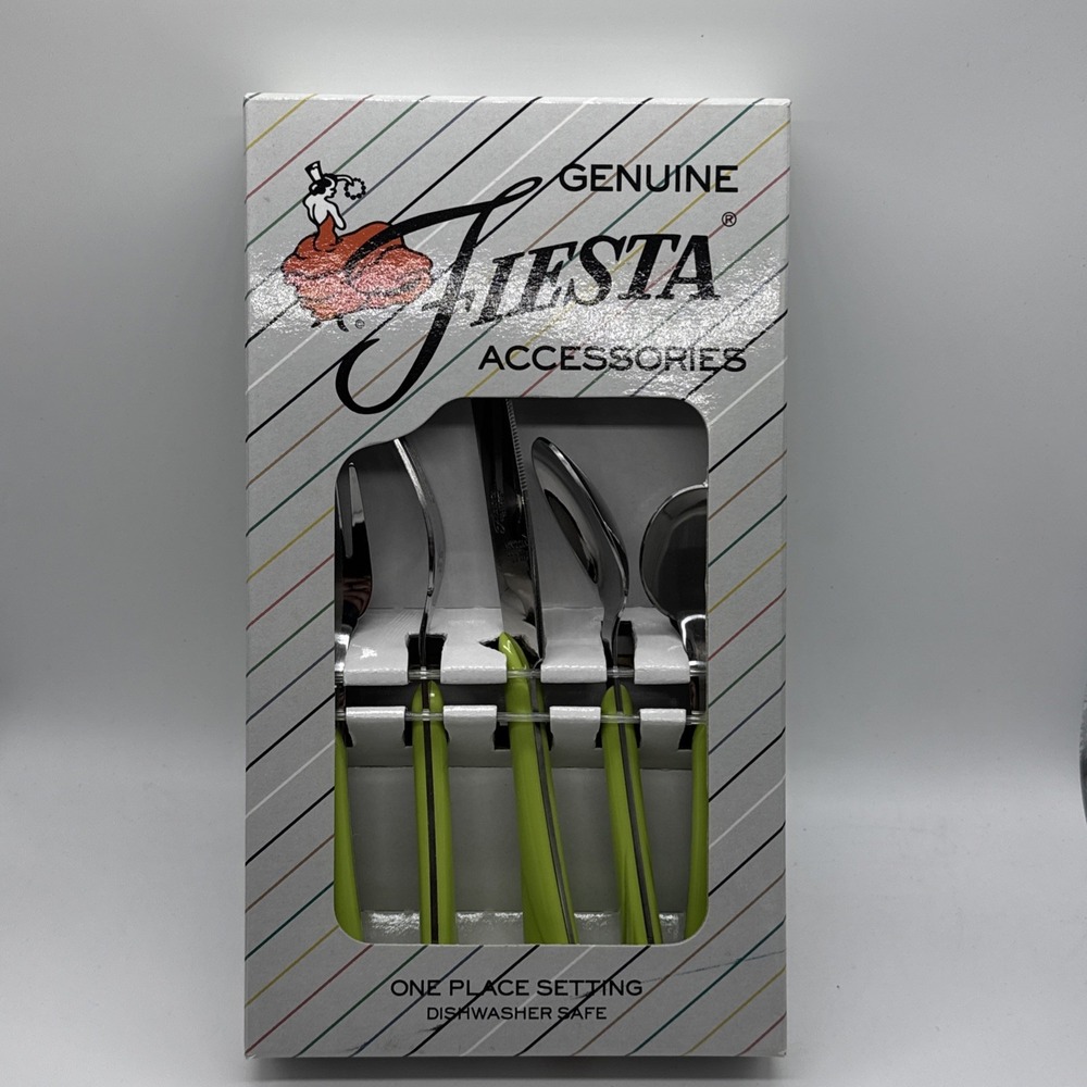 Fiesta Ware Genuine Licensed Accessory Chartreuse Silverware Utensil Set 5pc NIB